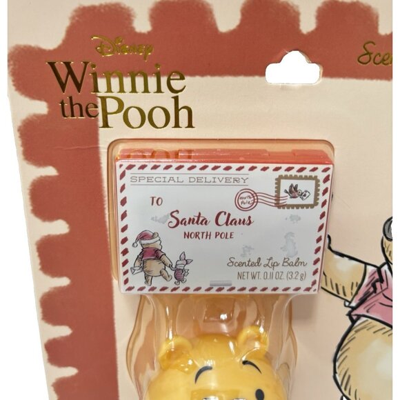 Disney Winnie The Pooh Christmas Lip Balm Set 2Pc Letter to Santa & Pooh Head - Picture 2 of 5